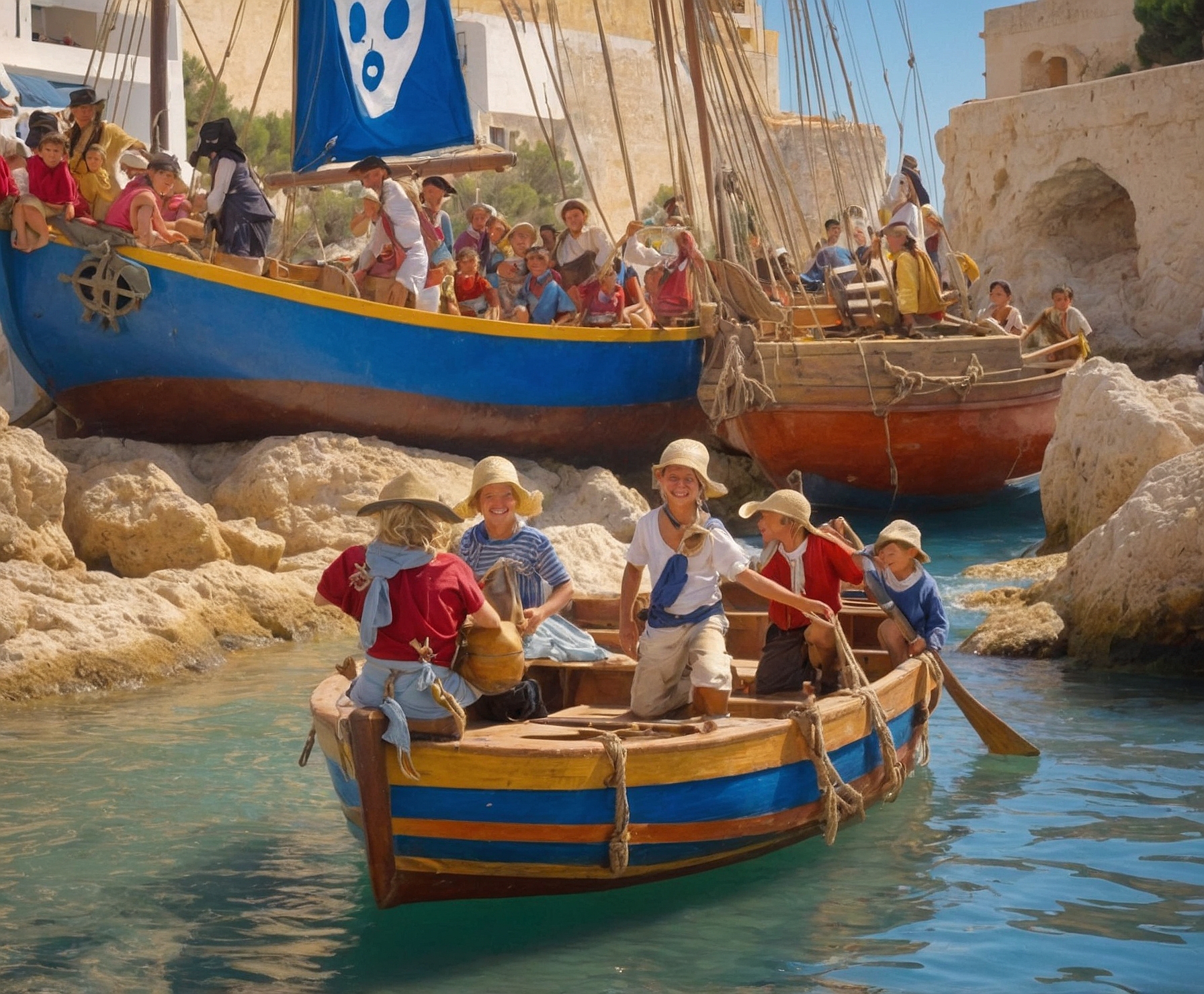 Paisaje costero con ambiente marino.